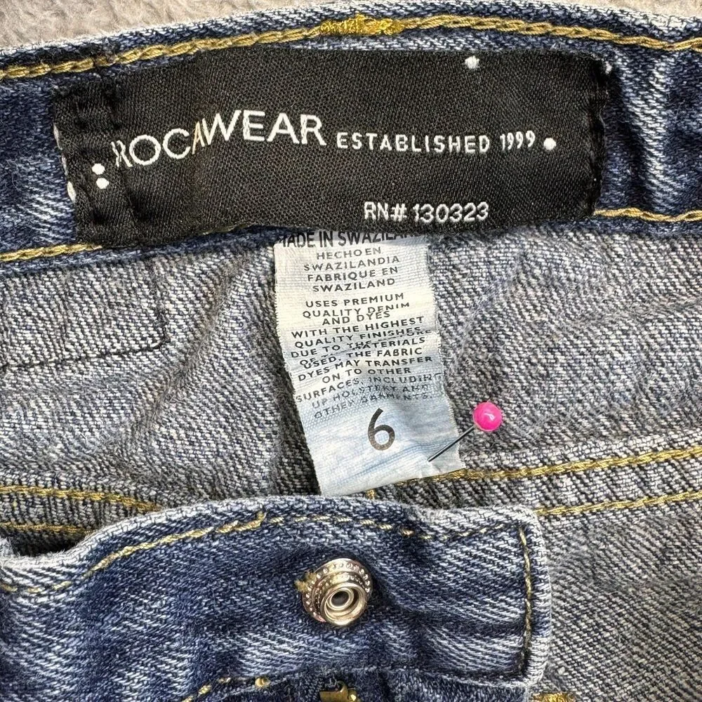 ROCAWEAR Jeans Kids 6 Blue Straight Wide Leg Unisex Vintage Y2K Baggy Grunge